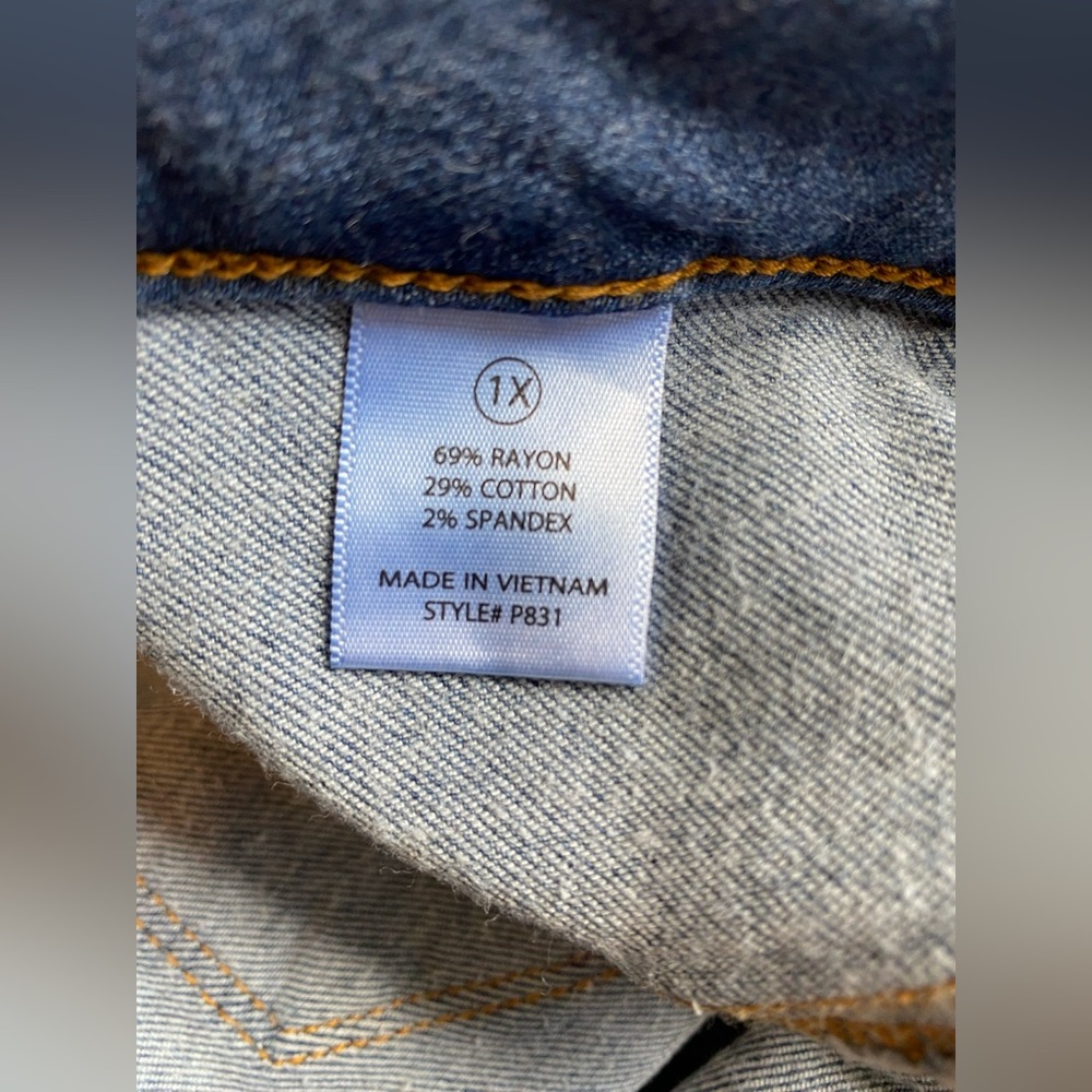 Knee slit medium blue jeggings - Picture 4 of 5